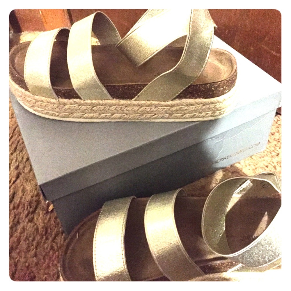 Gold Size 10 Pierre Dumas Platform Sandals